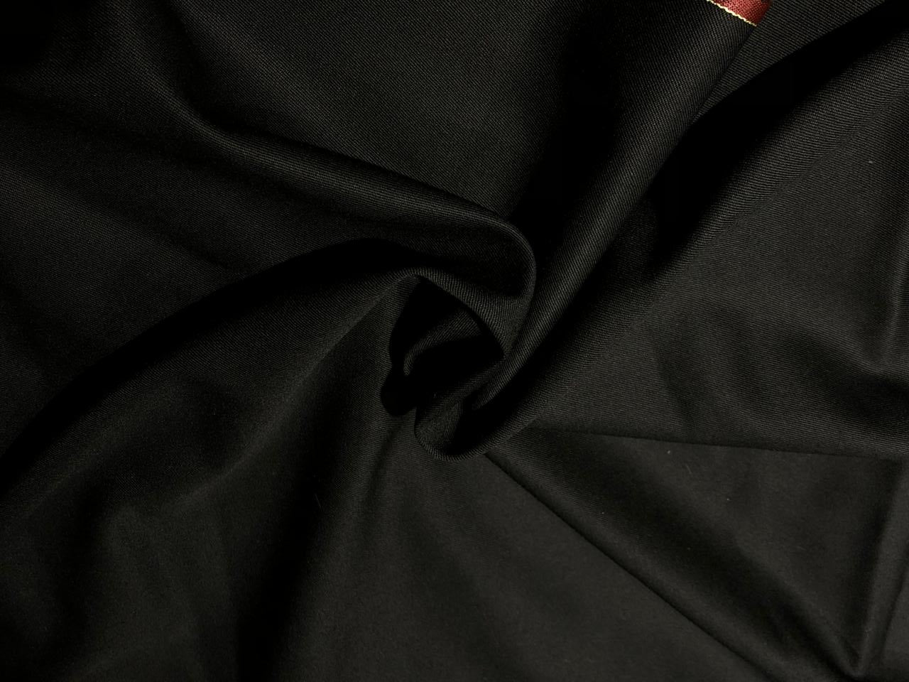 SUITING woolen twill weave  fabric BLACK 58" wide wool [17650]
