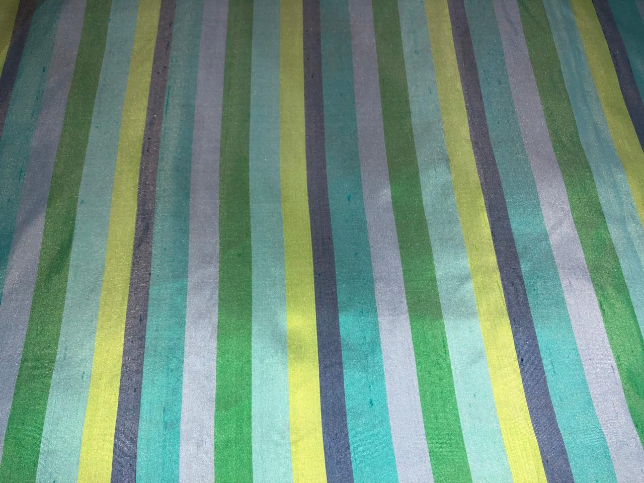 100% Pure Silk dupion  stripe running vertical [54" long stripes] available in 2 colors blues/greens and pinks DUPS72[1/2]