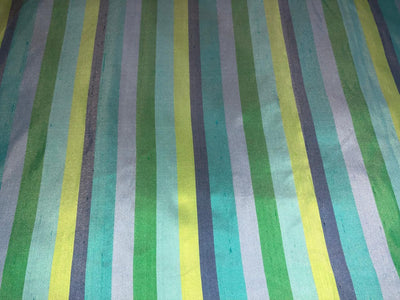 100% Pure Silk dupion  stripe running vertical [54" long stripes] available in 2 colors blues/greens and pinks DUPS72[1/2]