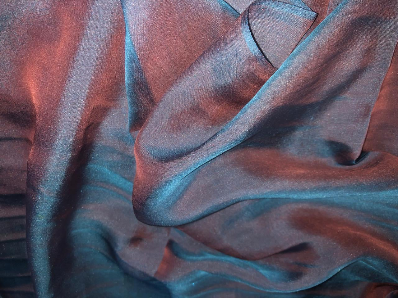 Silk flat chiffon fabric 54"2tone available in 3 colors blue x pink, orange x pink and peach x green