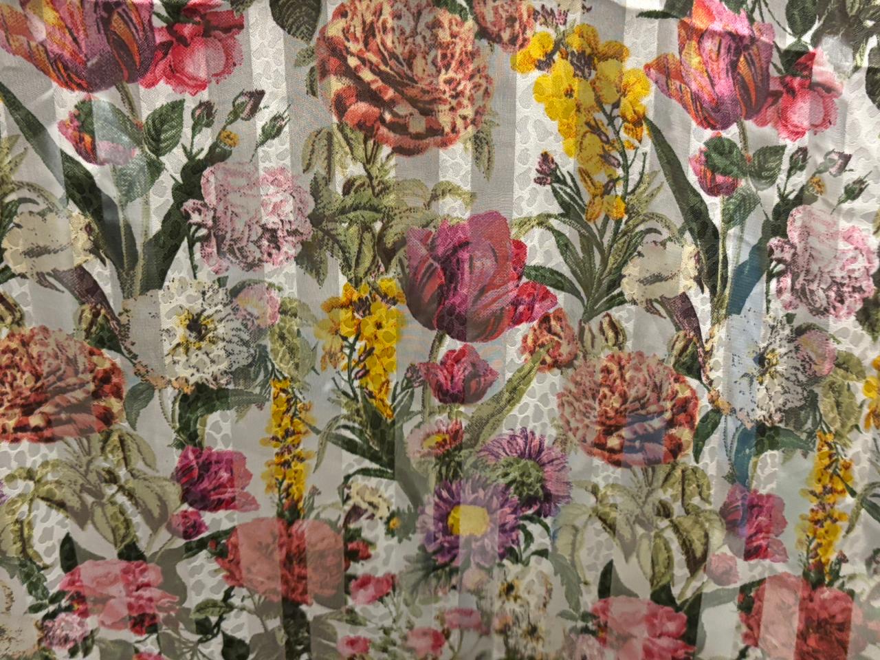 Georgette Art Silk With Satin Stripes Floral [16865]