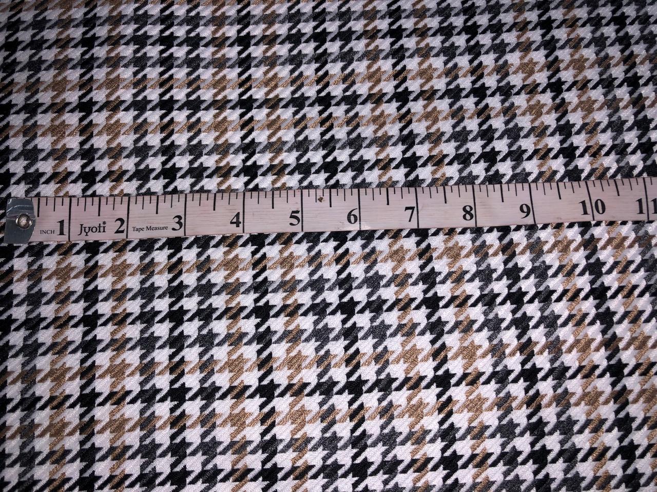 Acrylic Wool  fabric Houndstooth beige, grey, white and black [16880]