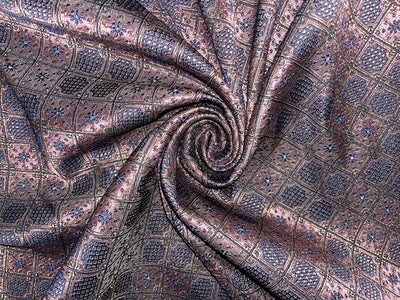 Brocade Fabric Embroidered 44" wide BRO853 available in SIX colors  [CLOUDY BLUE,SILVER BLUE,TEAL, PINKISH RED, COBALT BLUE AND ROSEWOOD]