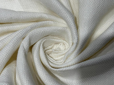 Linen Cotton Fabric with Basket Weave / Ivory / 54" wide / [17787]