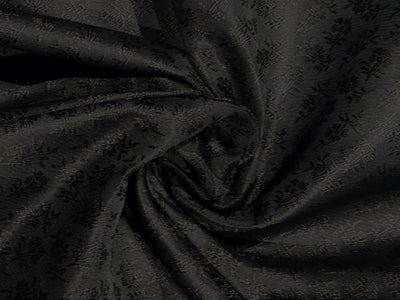 Brocade Fabric black  floral motif  all over Jacquard 44" BRO1027[2]
