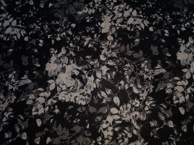 100% linen Floral digital print black and white fabric 44" wide [15298]