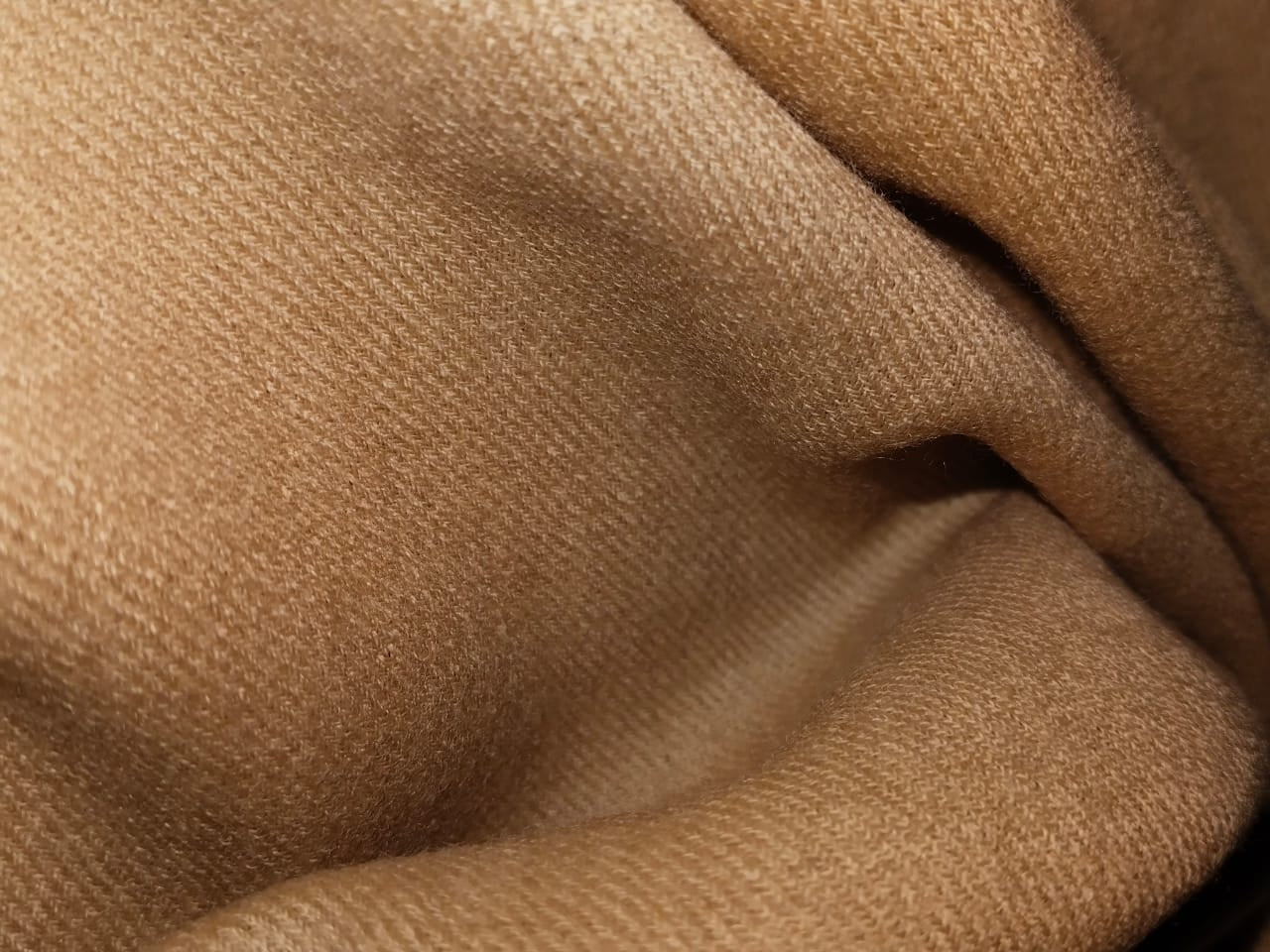 Silk X Wool Twill Fabric available in 3 colors white ivory, brown and camel