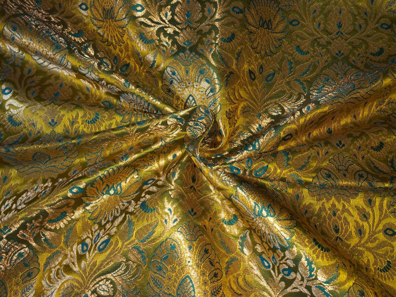 Silk Brocade fabric  jacquard available in 7 colors mulberry, burgundy, candy pink, teal, mustard, green x red  and turquoise BRO1026