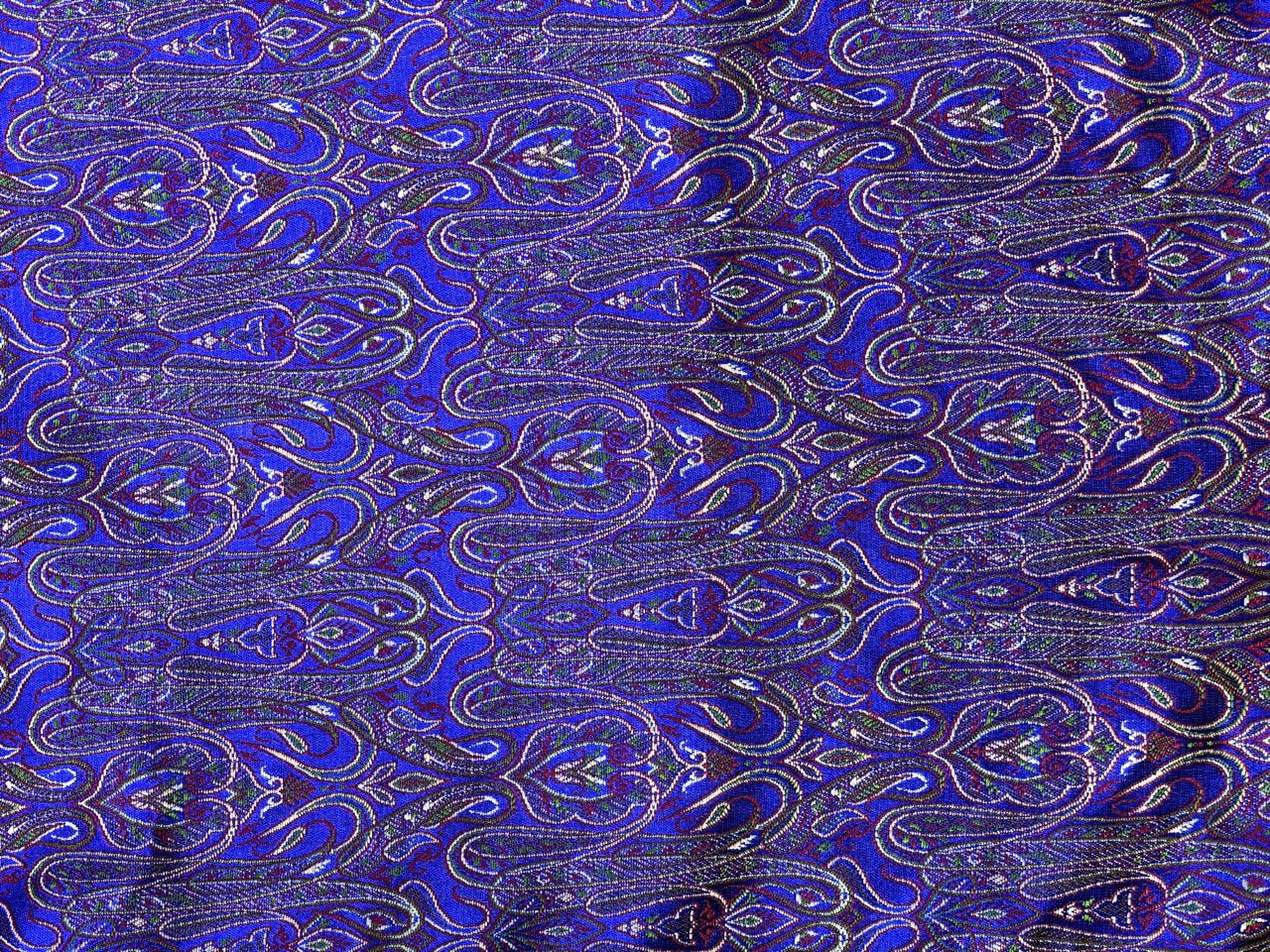 Silk Brocade fabric 44" paisley  jacquard available in 2 colors mustard ,red and green AND purple ,red and mustard BRO1049