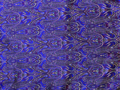 Silk Brocade fabric 44" paisley  jacquard available in 2 colors mustard ,red and green AND purple ,red and mustard BRO1049