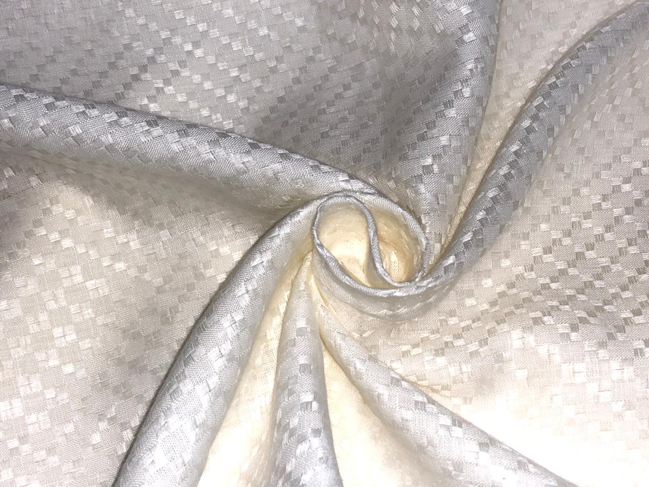 100% Linen  60 Lea Fabric abstract print ivory  58" wide amazing for shirting and summer wear [17314]