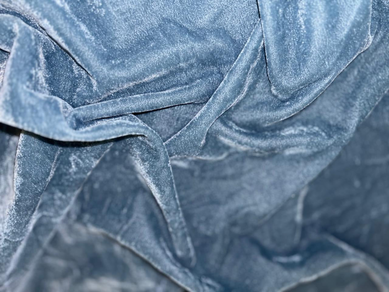 100% Micro Velvet Slate blue  Fabric 44" wide [18295]