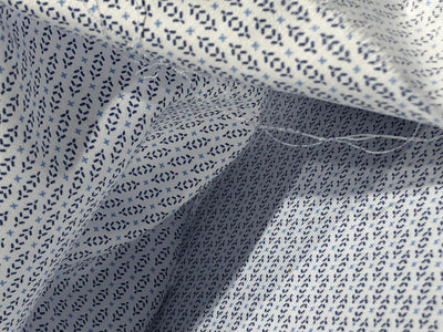100% Cotton Poplin Soft feel 58" tiny blue abstract motifs all over  [17583]