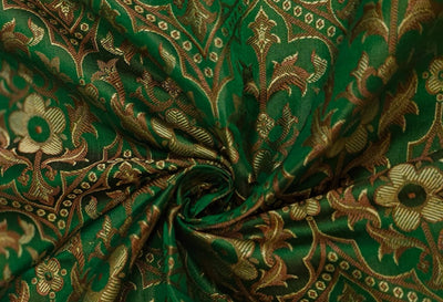 Brocade-vestment emerald green with antique gold  jacquard fabric BRO46[8]