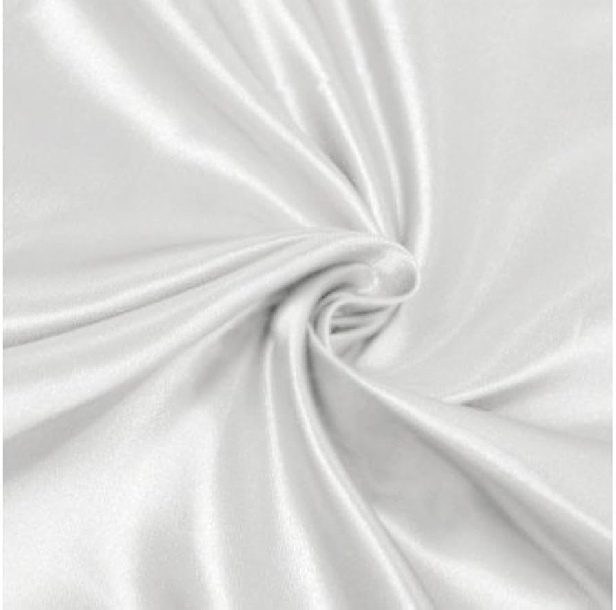 100% Silk LYCRA Satin fabric 170 grams 54" WHITE [15684]
