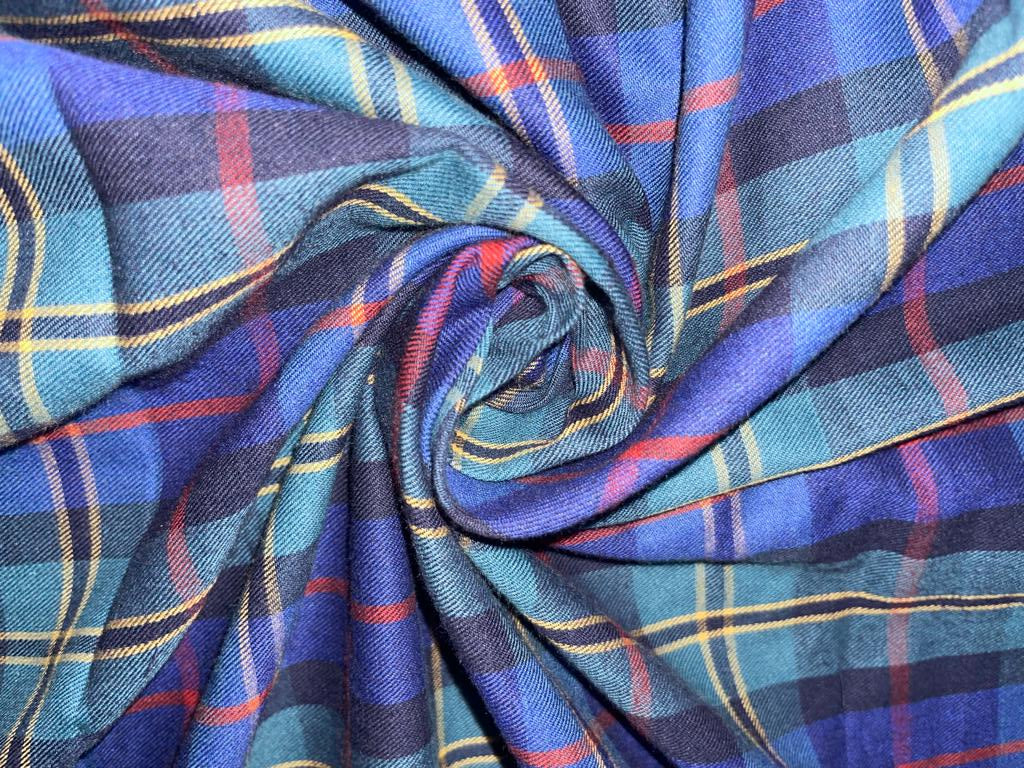 100% Cotton Twill fabric Multi color Plaids 58" wide [15280]