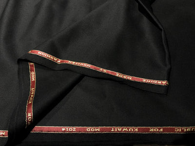 SUITING woolen twill weave  fabric BLACK 58" wide wool [17650]