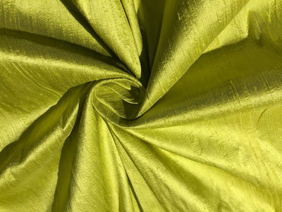 100% PURE SILK DUPIONI FABRIC LIME GREEN color 44" wide WITH SLUBS MM128[1]