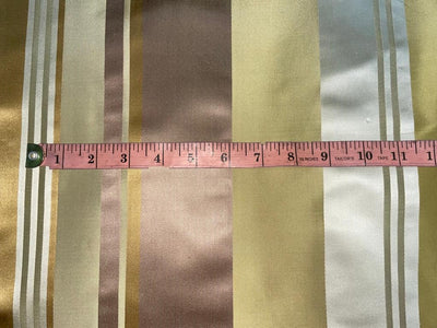 SILK TAFFETA FABRIC SHADES OF GOLD AND ONION PINK WITH SATIN STRIPES 54&quot; wide TAF#S64[1]