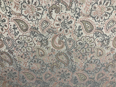 Silk Brocade fabric  jacquard with with subtle embroidery 54"available in 2 colors pink and grey and lilac grey BRO1034[1/2]