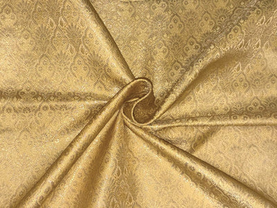 Silk Brocade fabric 44"jacquard with subtle metallic to enhance the fabric available in 3 colors rose gold ,yellow gold and green  BRO1067