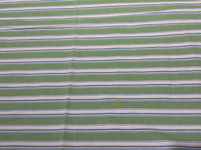 100% Cotton Poplin 56" wide  green ,blue , yellow stripes  [18268]