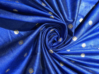 Silk Brocade fabric available in 3 colors two tone red x blue, two tone red x green and royal blue BRO1032