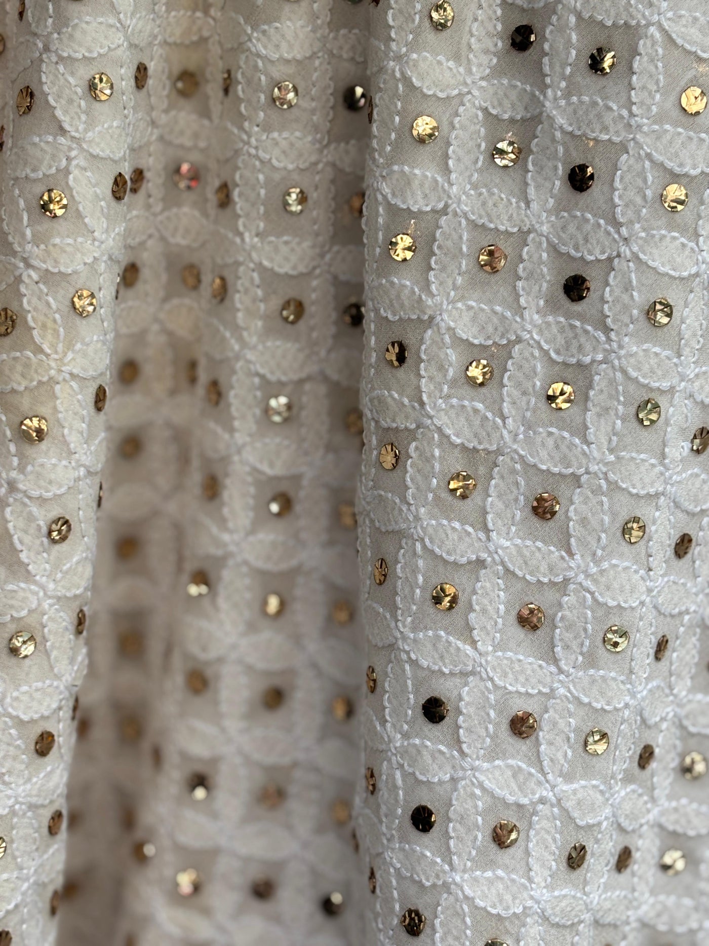 Embroidered  mukesh  ,a traditional Indian embroidery 44" wide and 3 yards long.[17689]