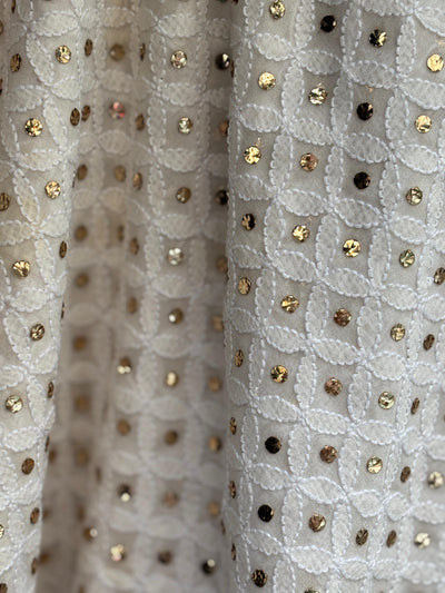 Embroidered  mukesh  ,a traditional Indian embroidery 44" wide and 3 yards long.[17689]