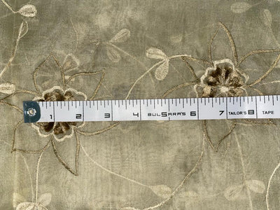 100% SILK ORGANZA FABRIC Velvet embroidered 44" wide [3208]