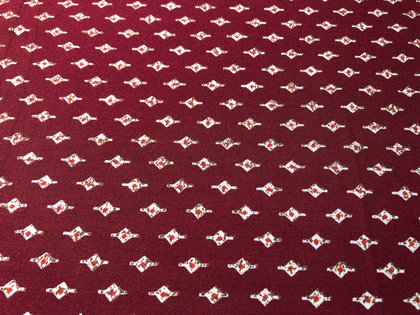 Premium Viscose Rayon fabric with foil print tiny motifs available in 2 colors navy and burgandy