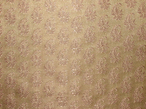 BROCADE Fabric gold with pink paisleys 44" WIDE BRO58[3]