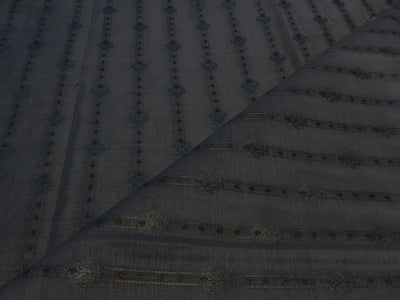 100% Silk munga Brocade fabric with gold zari horizontal stripes with floral jacquard BRO1090[3]