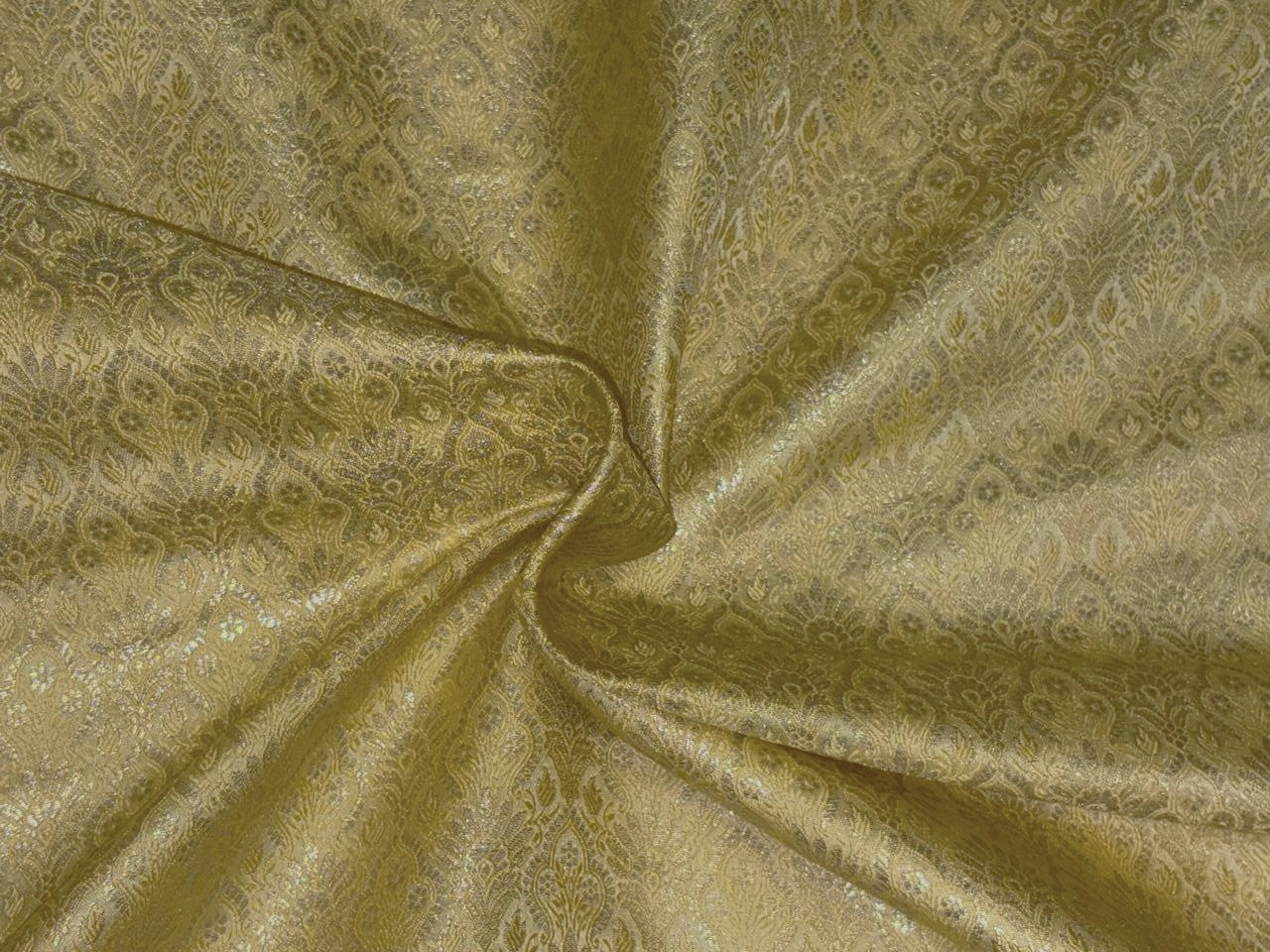 Silk Brocade fabric 44"jacquard with subtle metallic to enhance the fabric available in 3 colors rose gold ,yellow gold and green  BRO1067