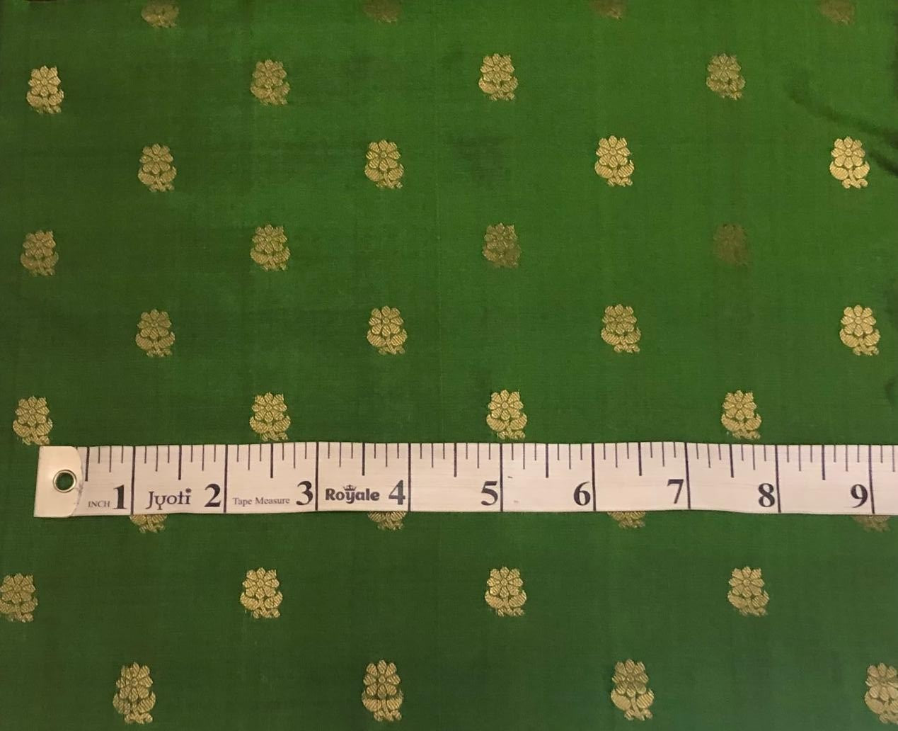 100% PURE Silk Brocade fabric with tiny floral motifs in gold available in 3 shades BRO1101[3/4/5]