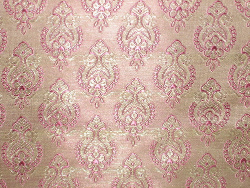 Pretty Silk Broacde Fabric available in 2 colours ivory /pink