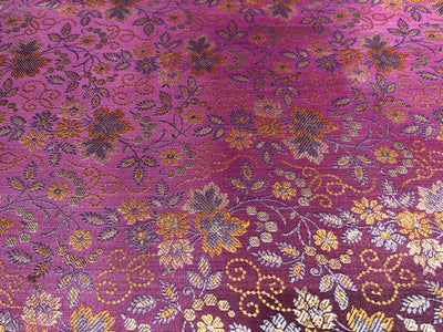 Silk Brocade fabric floral  jacquard available in 2 colors pink and mango  BRO1023[3/4]