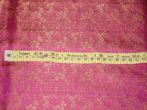 Silk brocade fabric Pink & Gold colour 44" wide BRO60[5] available for bulk preorder