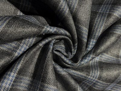 Tweed Premium Suiting plaids Fabric 58" wide available in 2 colors charcoal grey and denim blue [[17336/37]