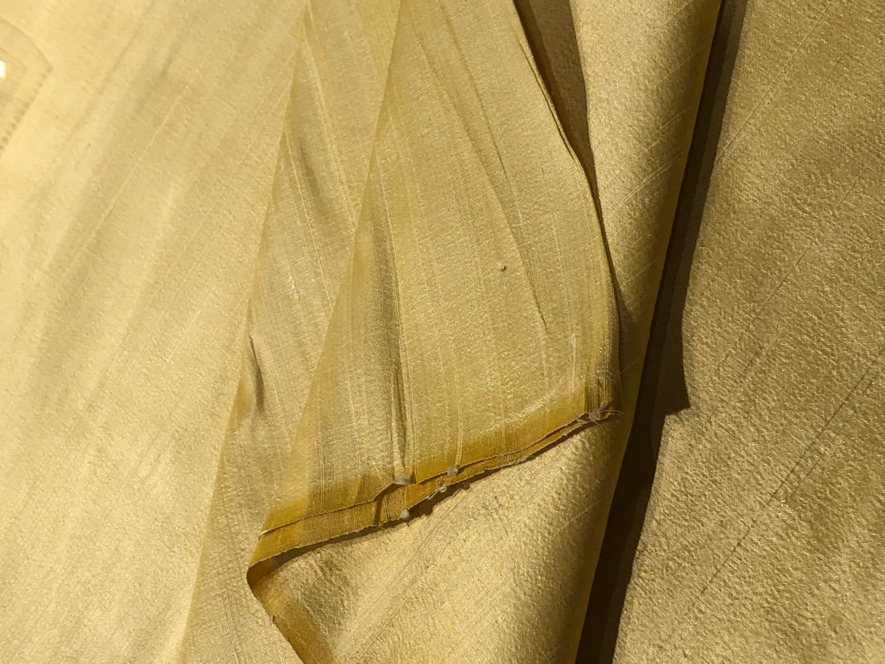 PURE SILK DUPION FABRIC GOLDEN YELLOW color 54&quot; wide WITH SLUBS*MM124[1]