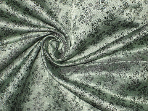 Silk Brocade Fabric Green and Black colour 44" wide BRO62[3]