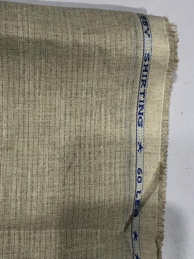 100% Linen stripe fabric mis-dent European dobby [17722]