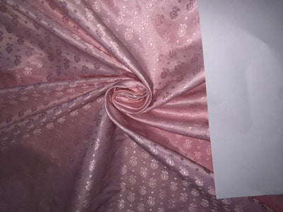 Silk Brocade fabric 44" wide SELF JACQUARD available in 2 colors pinkish peach and ivory BRO956[1/2]