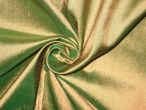 SILK Dupioni FABRIC Light Golden Copper with Green shot color 54" wide DUP74[1]