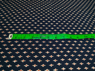 Premium Viscose Rayon fabric with foil print tiny motifs available in 2 colors navy and burgandy