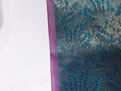 Brocade Fabric VINE Jacquard 3 D EFFECT with metallic gold available in 2 colors purple and blue BRO992[1/2]