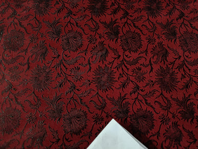 Silk Brocade fabric Black &amp; Wine Red Colour 44" wide BRO87[1]