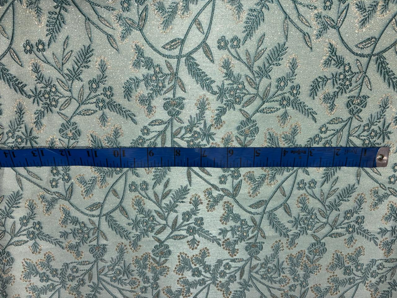 Silk Brocade fabric available in 2 colors mint and peach floral vines subtle shimmer  BRO1079[1/2]