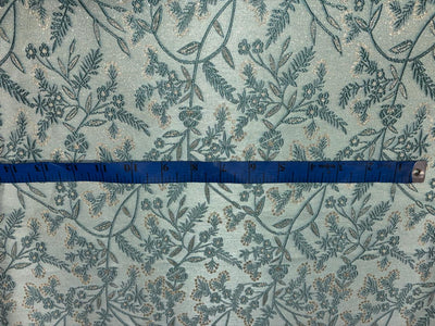 Silk Brocade fabric available in 2 colors mint and peach floral vines subtle shimmer  BRO1079[1/2]