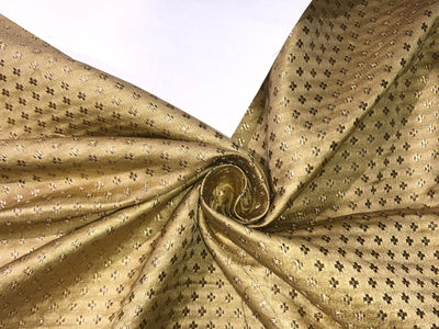 Brocade Fabric with small motif jacquard BRO979A available in 4 colors mango.gold,dark green and black